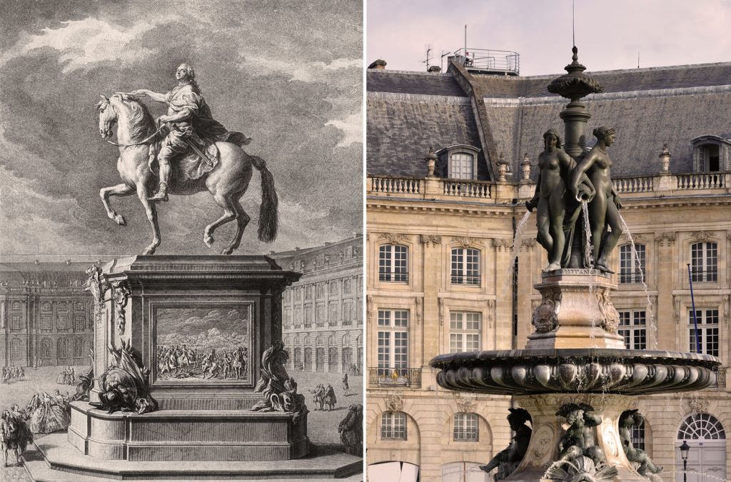  Equestrian Statue of Louis XV and Trois Grâces fountain